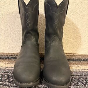 Cody James Men's Highland Roper Roumd Toe Black Leather Boots
